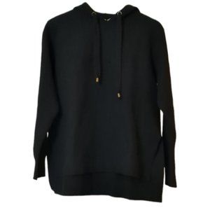 Twinset Milano Black knit hooded long sleeve sweater size XS.
